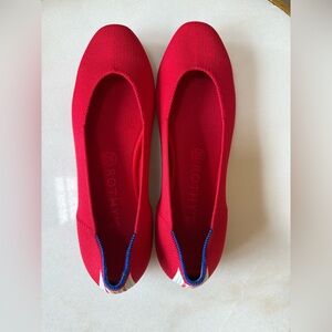Rothy's the Square in Cardinal Red Flat Shoes Size 9.5w Round Toe